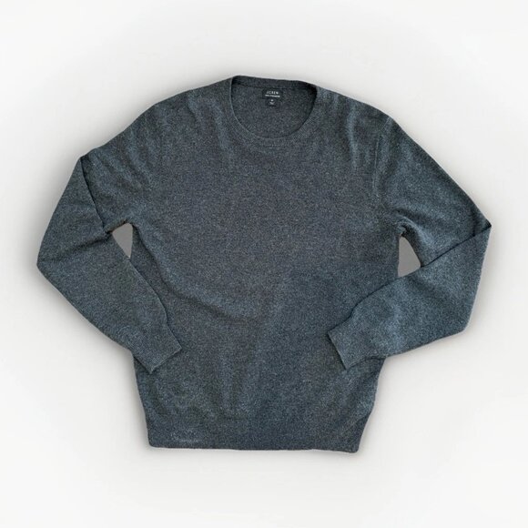J.Crew Perfect Cashmere Crewneck Sweater Heather Charcoal M Gray EXCELLENT - Picture 10 of 12